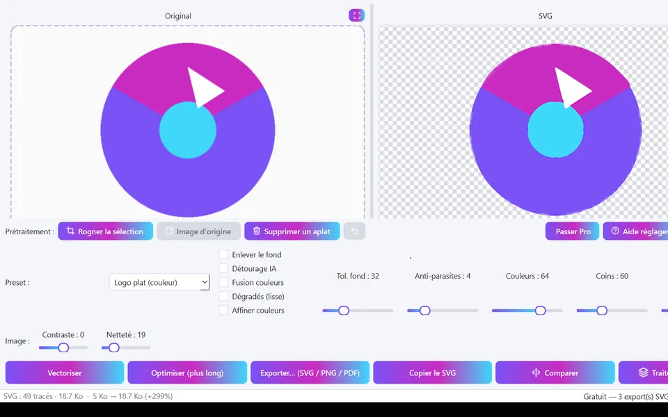 Exportez un SVG propre, prêt pour l'impression